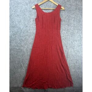 Vintage Karin Stevens Dress Womens 6 Red 90s Minimalist Soft Grunge Timeless